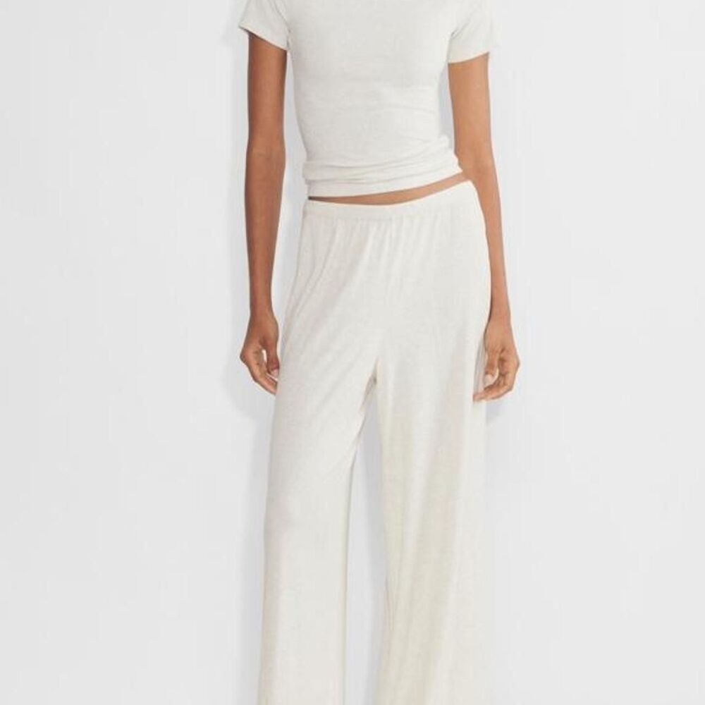 the group aritzia luxe lounge heather birch matching set